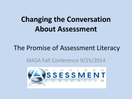 2014 MASA Fall Conference Changing the Conversation About