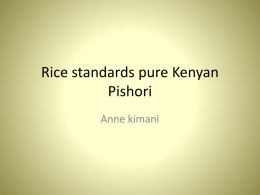 Rice standards pure Kenyan Pishori