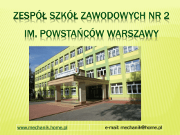 Zawody - Zespół Szkół Zawodowych nr 2 im. Powstańców Warszawy