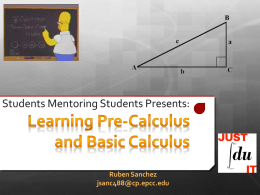 Precalculus and Calculus