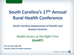 and Telemedicine - SC Office of Rural Health