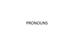 personal pronouns. - Laing Middle School