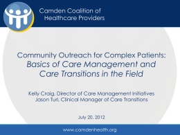 Community Outreach for Complex Patients