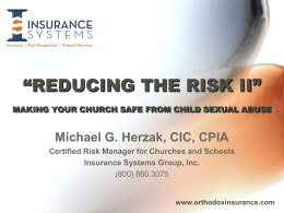 *REDUCING THE RISK* OF SEXUAL ABUSE &MOLESTATION