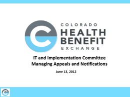 Appeals and Notices Overview - Connect for Health Colorado