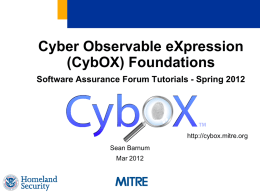 What does it look like? - CybOX