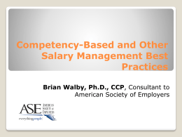 Competency-Based and Other Salary Management Best Practices