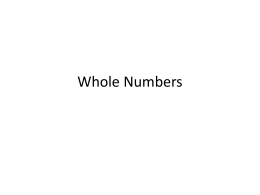 Whole Number Review