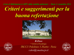 Diapositiva 1 - IRCCS Policlinico San Matteo