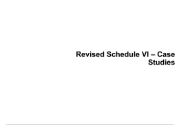 Revised Schedule VI – Case Studies Current and non