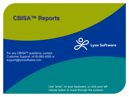 CBISA Reports - Lyon Software