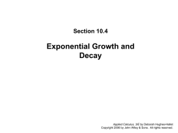 Section 10.4 : Exponential Growth and Decay