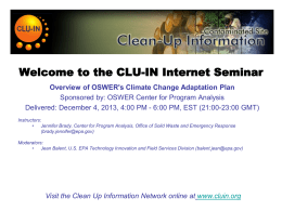 OSWER`s Climate Change Adaptation Plan December 4 - CLU-IN