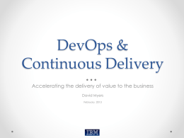 DevOps and Continuous Delivery Keynote CMG