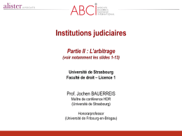L`arbitrage - Prof. Dr. Jochen BAUERREIS