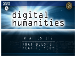 Digital Humanities powerpoint.