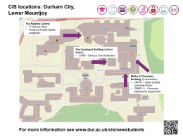 CIS locations: Durham City, Lower Mountjoy