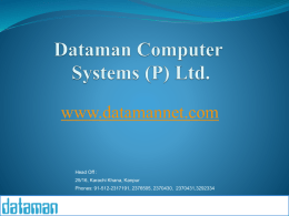 Presentation - Dataman Computer Systems Pvt. Ltd.