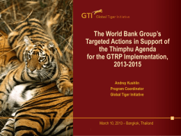 world bank group - Global Tiger Initiative