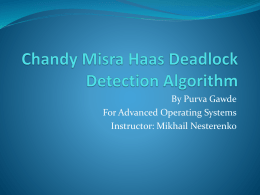 Chandy Misra Haas Deadlock Detection Algorithm