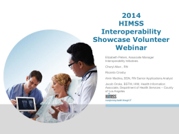 PowerPoint Slides - HIMSS Interoperability Showcases
