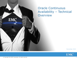 EMC Mission-Critical Business Continuity and Disaster Recovery for