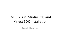 Visual Studio, C#, and Kinect SDK Installation