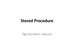 Stored Procedure - metinakbulut.com