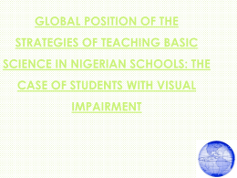 the case of students with visual impairment