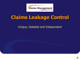Presentation - Claims Mangement Consulting Pty Ltd