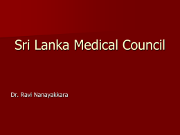 Sri Lanka Medical Council - Faculty of Medical Sciences, University
