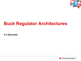 Buck Regulator Architectures - Overview