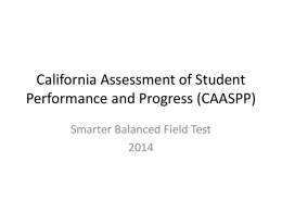 California Assessment of Student Performance and Progress