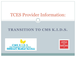 TCES Provider Information: