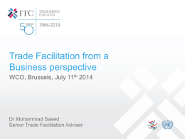 Trade Facilitation from a Business perspective