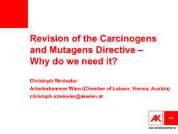 Revision of the Carcinogens and Mutagens Directive
