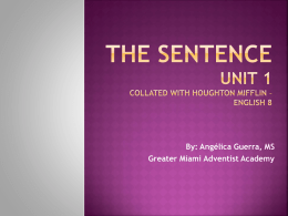 THE SENTENCE - Florida Conference of Seventh