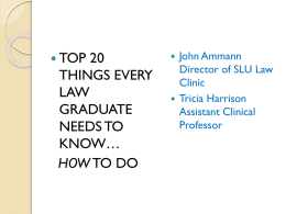 top 20 things every law graduate needs to know*how to do