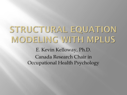 Structural equation modeling with Mplus