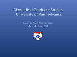 Biomedical Graduate Studies: University of Pennsylvania