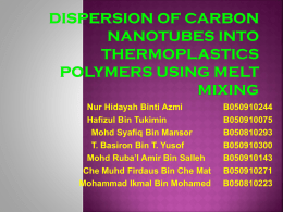 Dispersion of Carbon Nanotubes Into