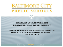 Emergency Management Plan - Baltimore City Public Schools