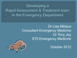 Developing a rapid assessment and treatment model