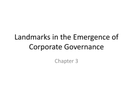 Landmarks in the Emergence of Corporate