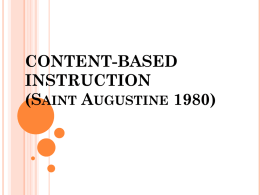 CONTENT-BASED INSTRUCTION (Saunt Augustine