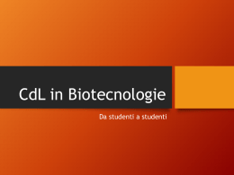 CdL in Biotecnologie - rappresentanti studenti