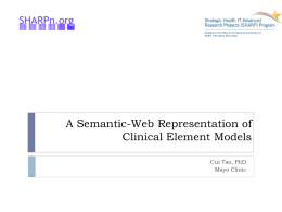 CEM-OWL Cui Tao, Ph.D. - Mayo Clinic Informatics
