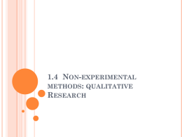 1.4 Non-experimental methods