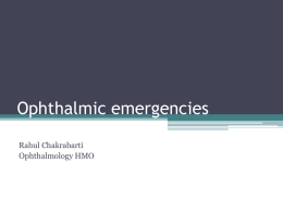 Ophthalmic emergencies.RC