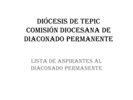 diócesis de tepic comisión diocesana de diaconado permanente
